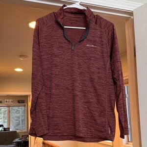 Eddie Bauer Men's Burgundy Quarter-Zip Jacket